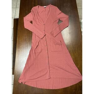 By Together Knit Duster Long Sleeve Cardigan Women Large Western Boho Festival